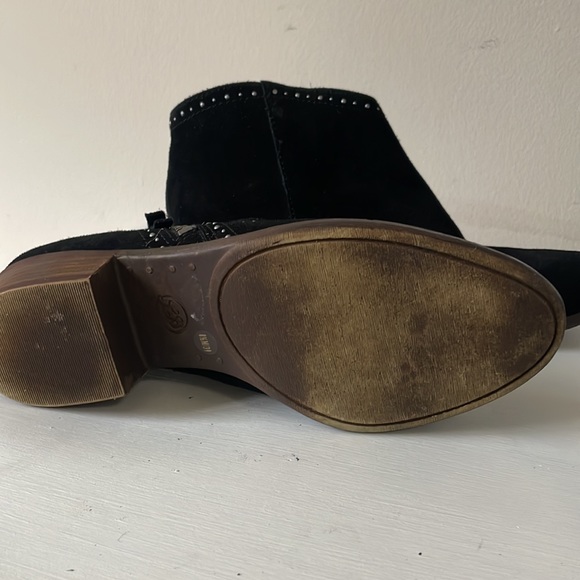 Lucky brand black suede silver studded ankle booties - Picture 5 of 7